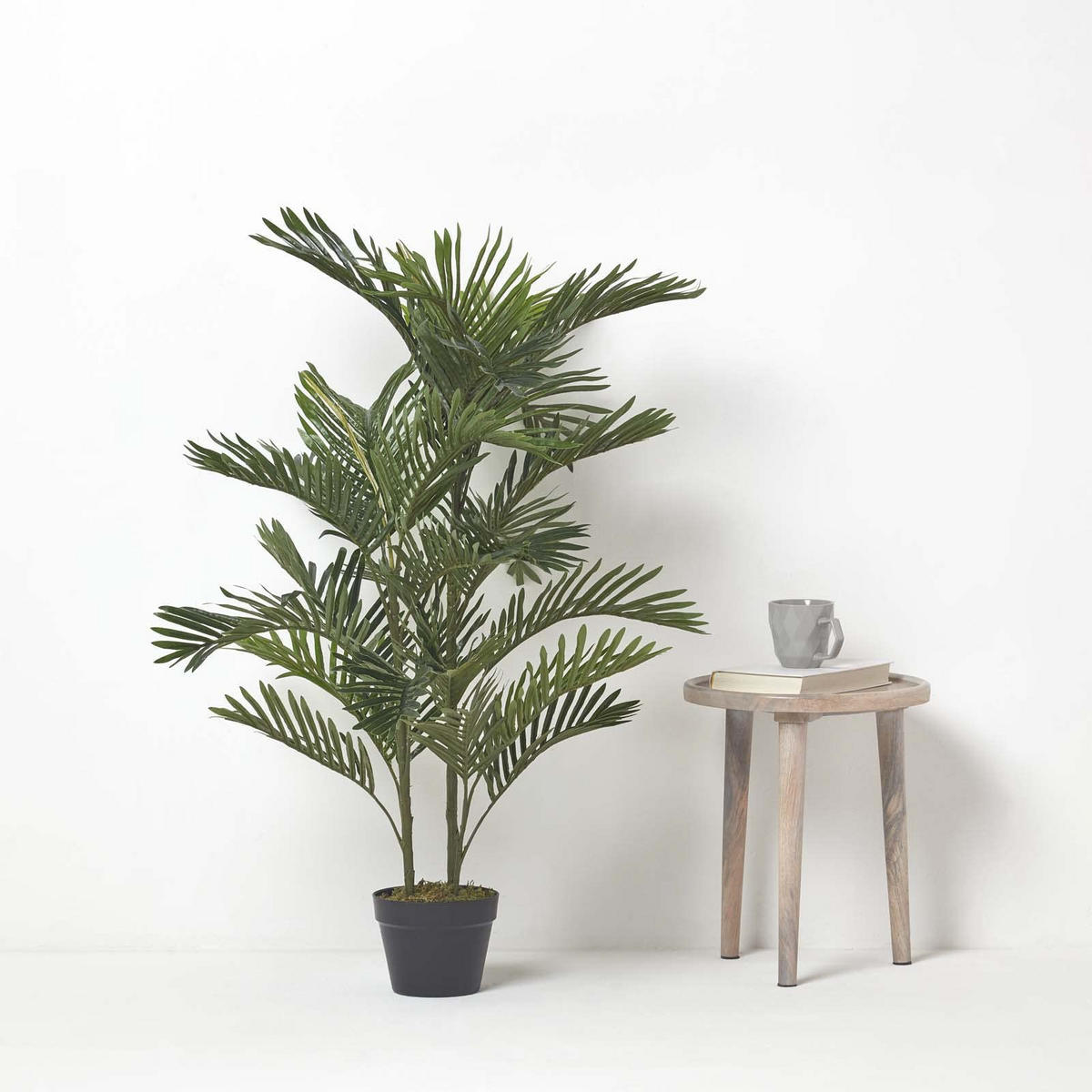 KUNSTPALME Areca, 120 cm - Grün, Kunststoff (120cm) - Homescapes