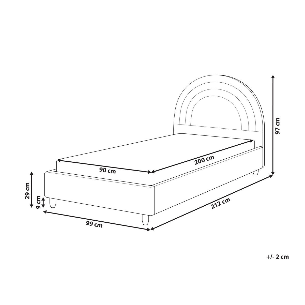 DĚTSKÁ POSTEL Duha Sametová látka 90/200 cm Růžová Landeillau - světle hnědá, textil (90/200cm) - Beliani