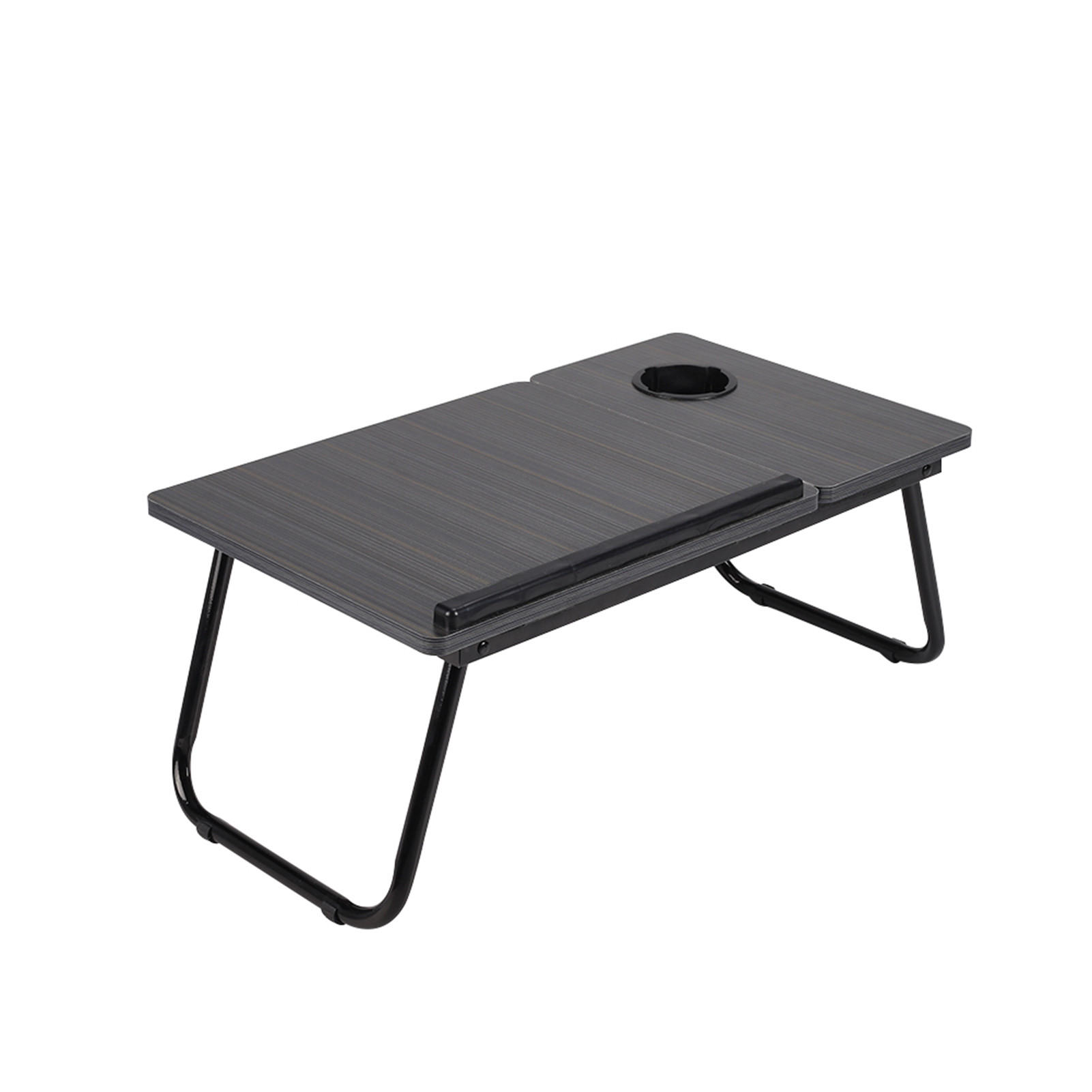 LAPTOPTISCH 56/32.5/24 cm Neigungsverstellung Klappbar Getränkehalte MDF Metall Schwarzr - Schwarz, Holzwerkstoff/Metall (32.5/56/24cm) - Livingandhome