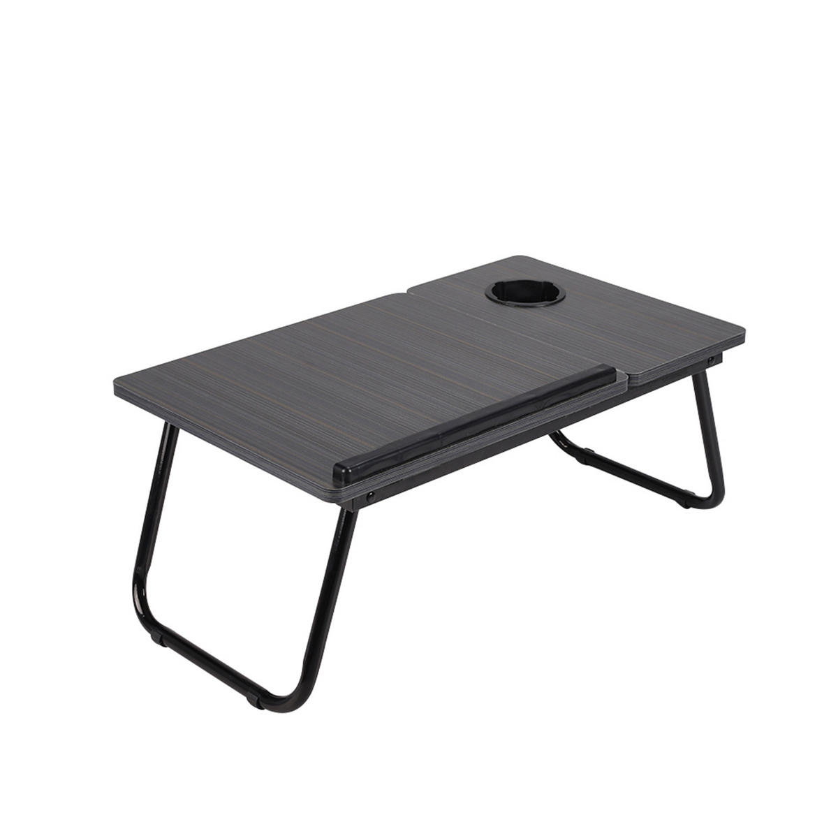 LAPTOPTISCH 56/32.5/24 cm Neigungsverstellung Klappbar Getränkehalte MDF Metall Schwarzr - Schwarz, Holzwerkstoff/Metall (32.5/56/24cm) - Livingandhome