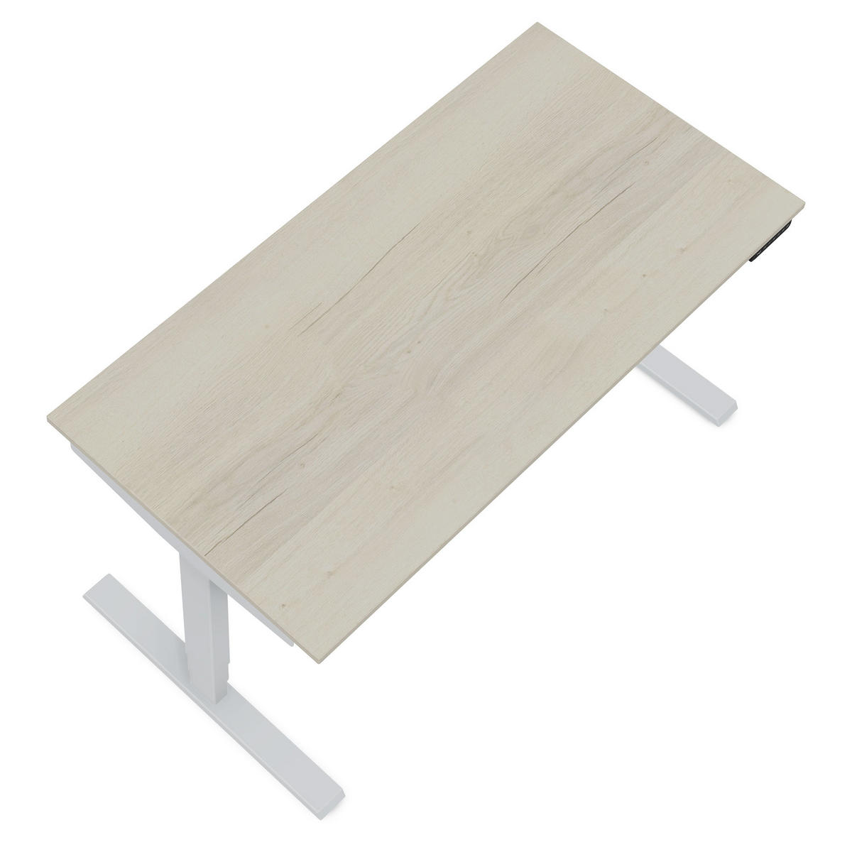 SCHREIBTISCH Elektrisch höhenverstellbarer Schreibtisch Y-Line Eiche Polar Weißaluminium 120/80/62-127cm - Eiche Bianco/Weiß Hochglanz, Holzwerkstoff/Metall (80/120/127cm) - ASSMANN
