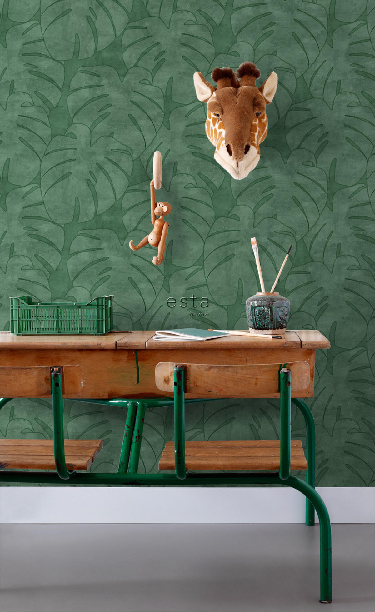 TAPETE Monstera-Blätter 53 cm x 10.05 m - Grün, Papier (53/1000cm) - ESTAhome
