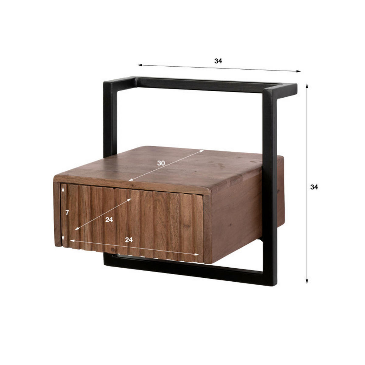 NACHTTISCH Nivo Braun 30/34/34 cm - Braun, Textil (34/34/30cm) - Hoyz Collection