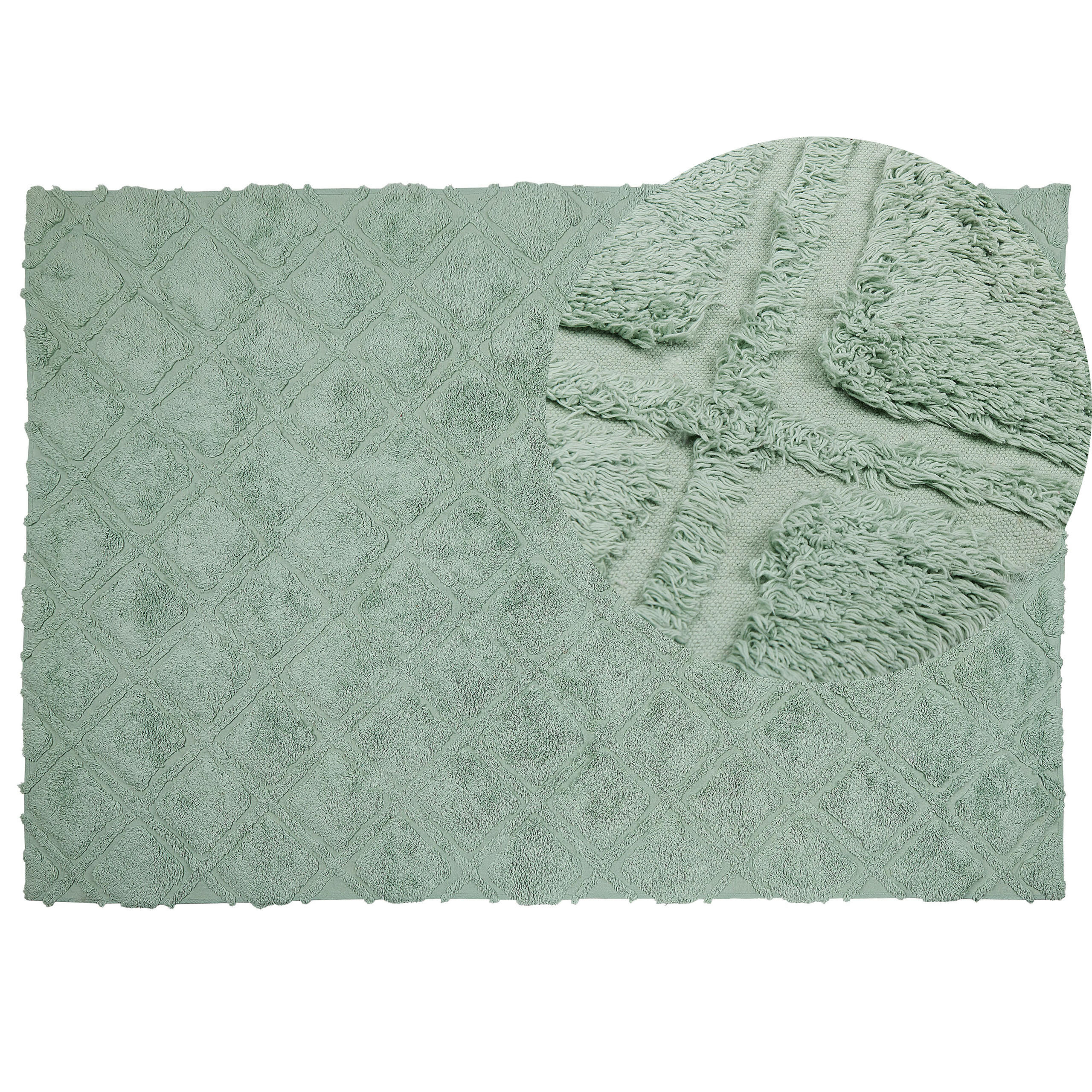 KURZFLOR-TEPPICH Hatay 200/140 cm - Grün, Textil (140/200cm) - Beliani