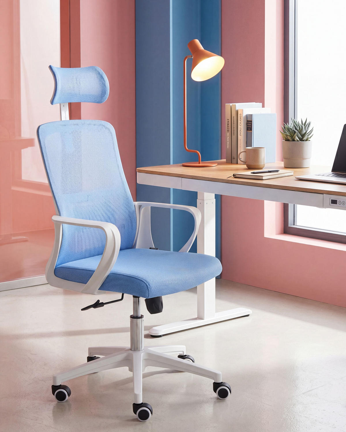 BÜROSTUHL Blau Monarch - Blau, Textil (46/110/62cm) - Beliani