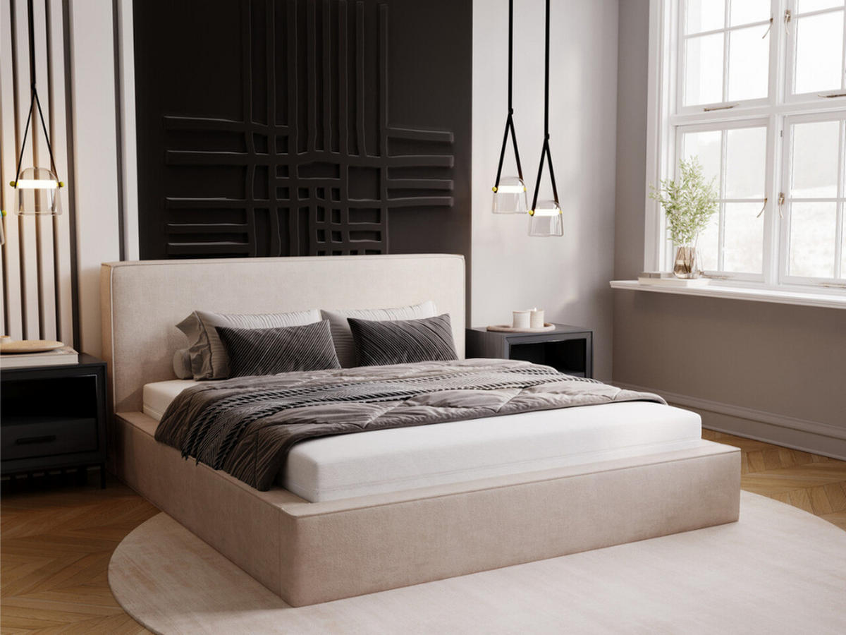 POLSTERBETT Monaco 200x200 Beige - Beige, Textil (200/200cm) - Graingold
