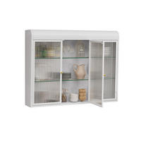 KÜCHENOBERSCHRANK 90/19.5/70 cm aus Glas Metall mit Glastüren, Weiß - Weiß, Glas (90/70/19.5cm) - Redom