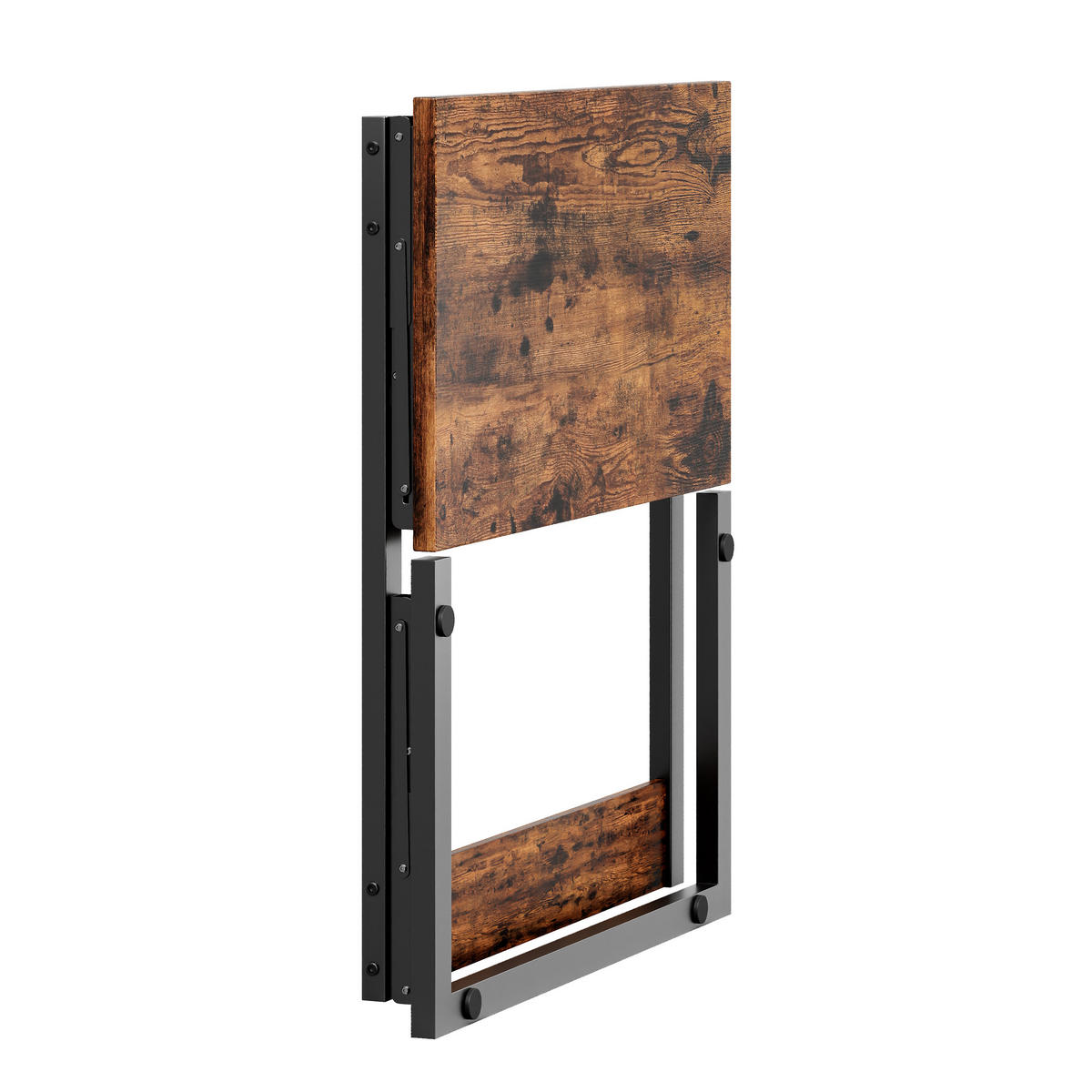 BEISTELLTISCH 60/37/71 cm Rustic Brown aus Eisen klappbar stapelbar - Braun, Holzwerkstoff (60/37/71cm) - OKWISH