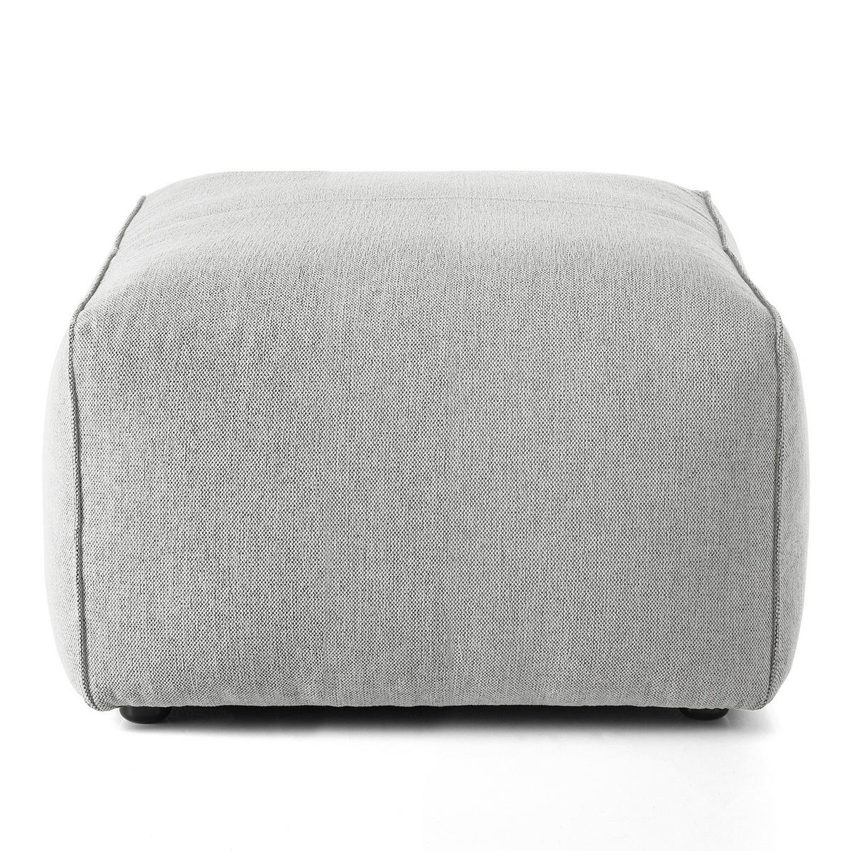 POLSTERHOCKER - Hellgrau/Schwarz, Kunststoff/Textil (81/38/100cm) - home24