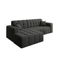 ECKSOFA L-förmiges Nimes Velours Stoff Schwarz Links - Schwarz, Holz/Kunststoff (168/265cm) - Kaiser Möbel