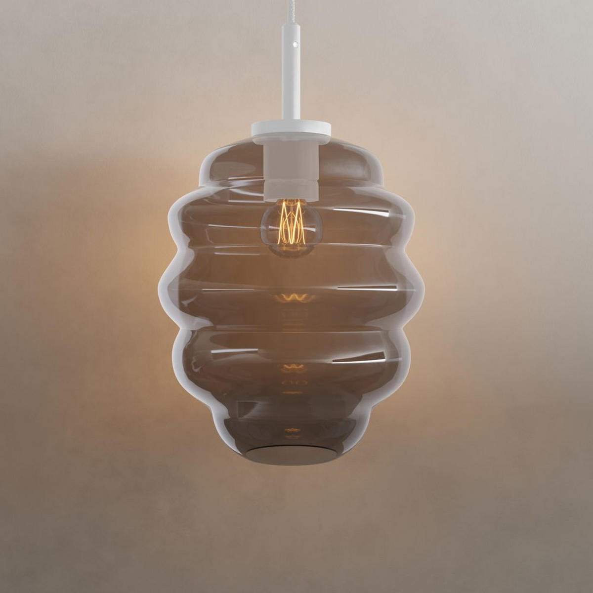 HÄNGELEUCHTE Echos Rauch Ø 25cm - Anthrazit, Glas (25/25/28cm) - s.luce