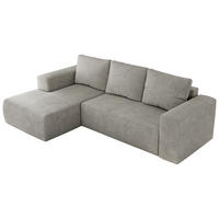 ECKSOFA TRENTINO L Hellgrau Stukture - Links - Hellgrau/Schwarz, Textil (266/164cm) - MKS