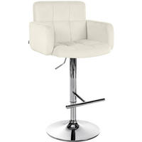 BARHOCKER Samt Creme - Chromfarben/Creme, Textil/Metall (60/93/56cm) - CLP