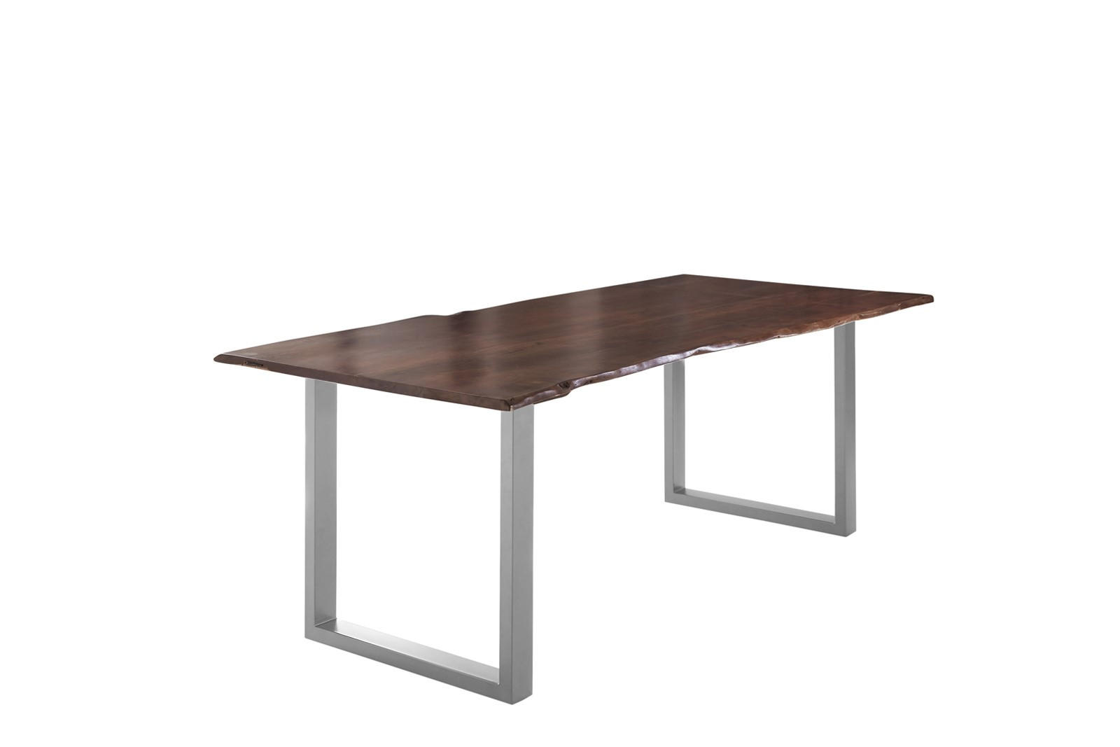 ESSTISCH LUBIN - Silberfarben/Braun, Holz/Metall (100/240/77cm) - SAM