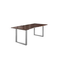 ESSTISCH LUBIN - Silberfarben/Braun, Holz/Metall (100/240/77cm) - SAM