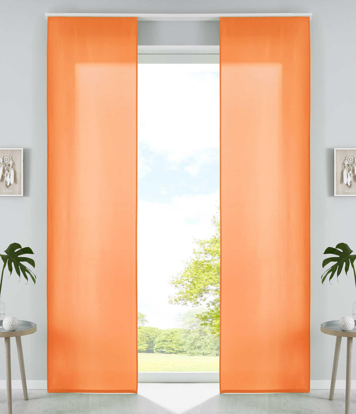 VORHANG 2ER SET HxB 245x60 cm Orange - Orange, Textil (60/245cm) - Gardinenbox