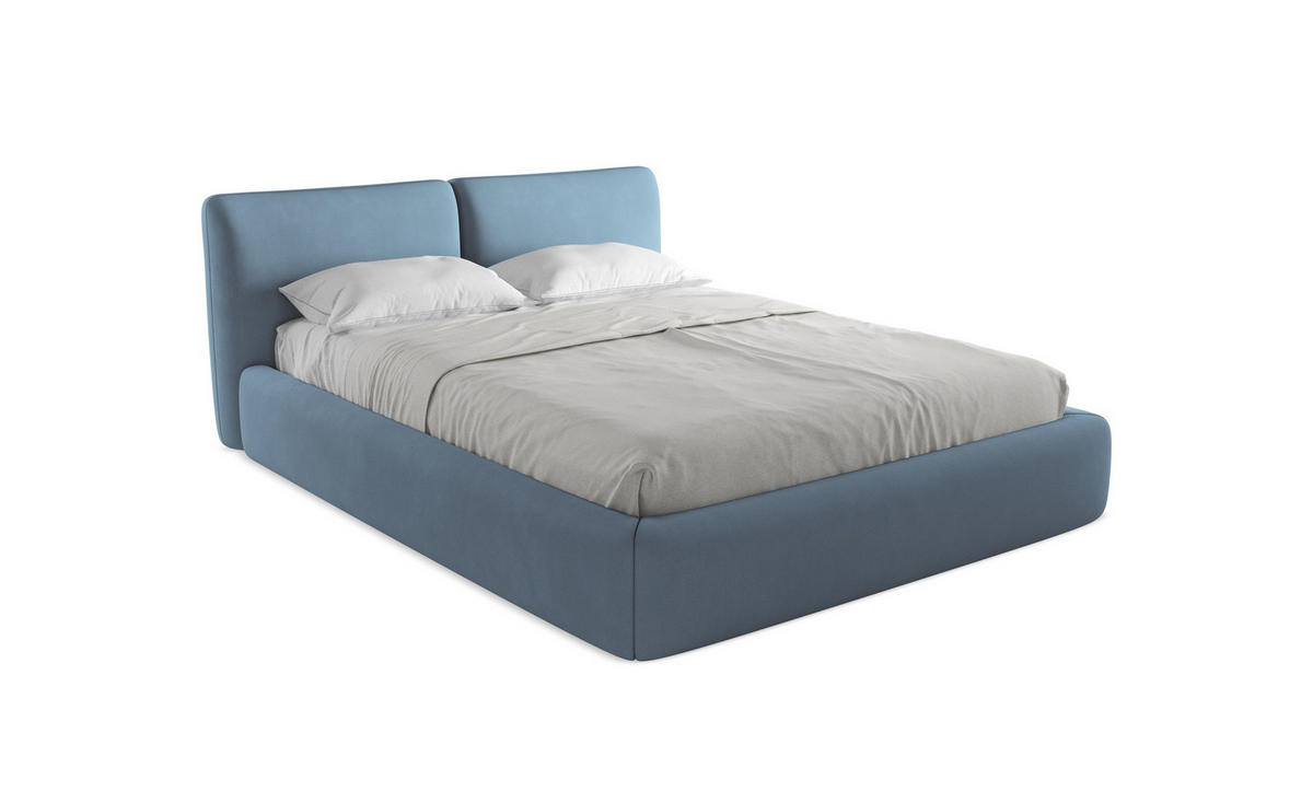 POLSTERBETT mit Bettkasten und Lattenrost 180x228 Grau - Hellgrau/Schwarz, Kunststoff/Textil (160/200cm) - Makamii