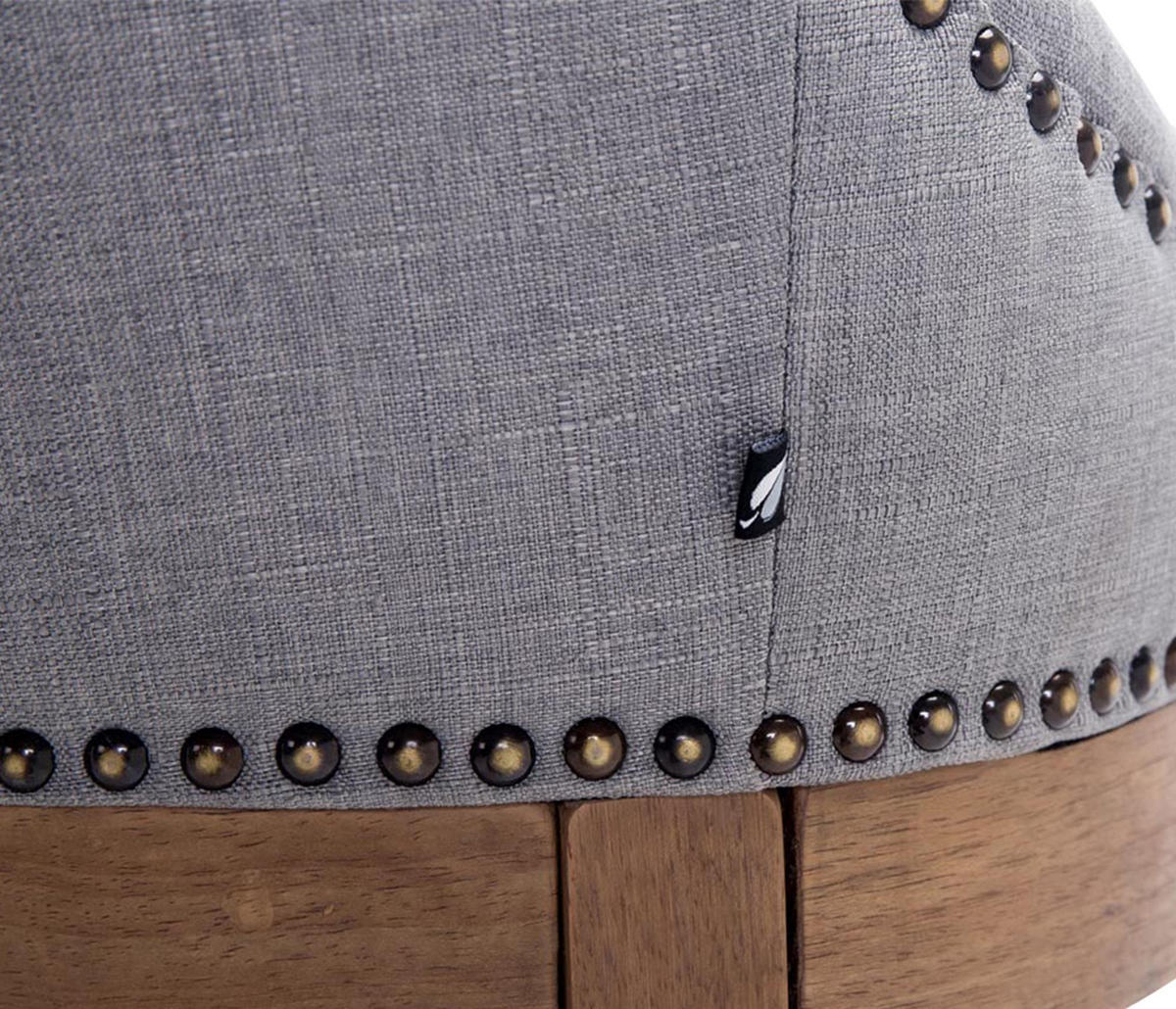 BARHOCKER Stoff Hellgrau - Hellgrau/Naturfarben, Holz/Textil (55/109/57cm) - CLP