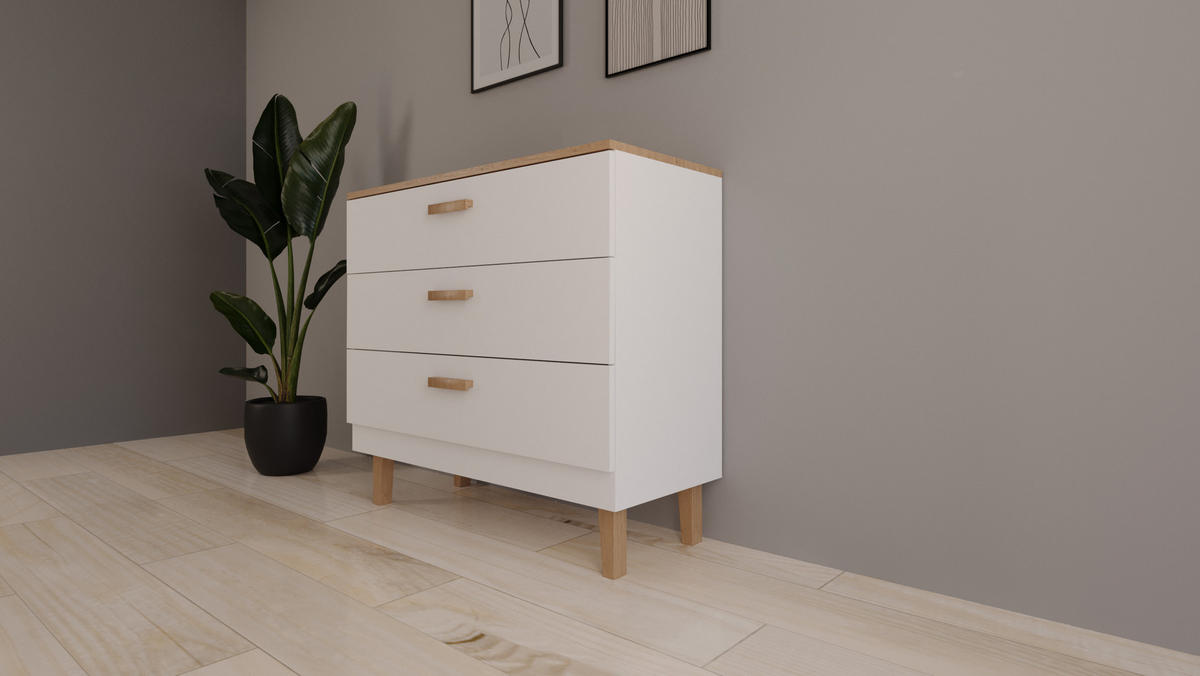 KOMMODE Denver 100/90/47 - Weiß, Holzwerkstoff (100/90/47cm) - RAUMHIRSCH FURNITURE