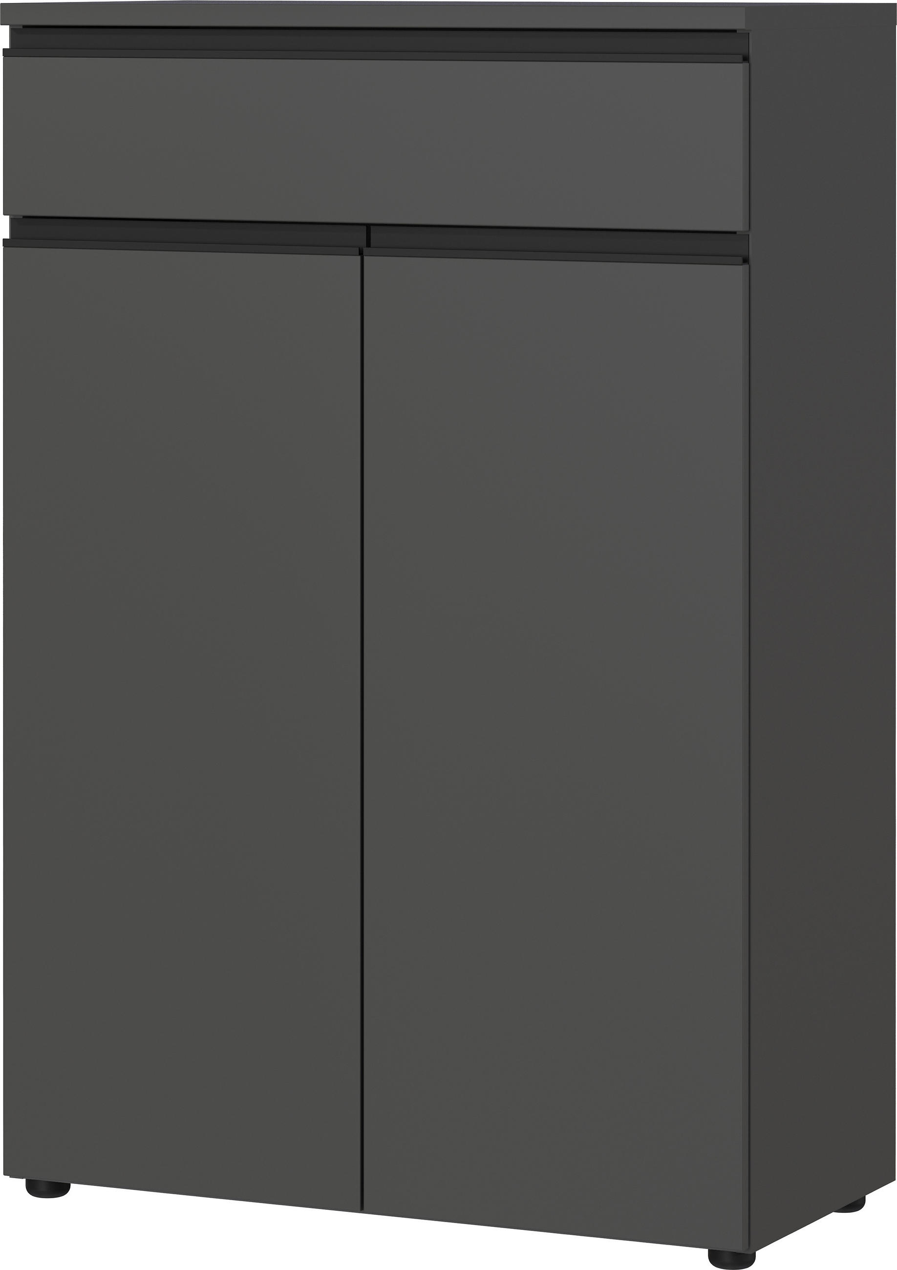 AKTENSCHRANK mit Schublade Soft-Close 81x120x40 cm Graphit - Schwarz, Holzwerkstoff (81/120/40cm) - KADIMA DESIGN