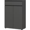AKTENSCHRANK mit Schublade Soft-Close 81x120x40 cm Graphit - Schwarz, Holzwerkstoff (81/120/40cm) - KADIMA DESIGN