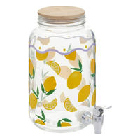 GETRÄNKESPENDER Fruity Zitrone 4 l 15/15/25,6 cm - Transparent, Glas (15/15cm) - Secret de Gourmet