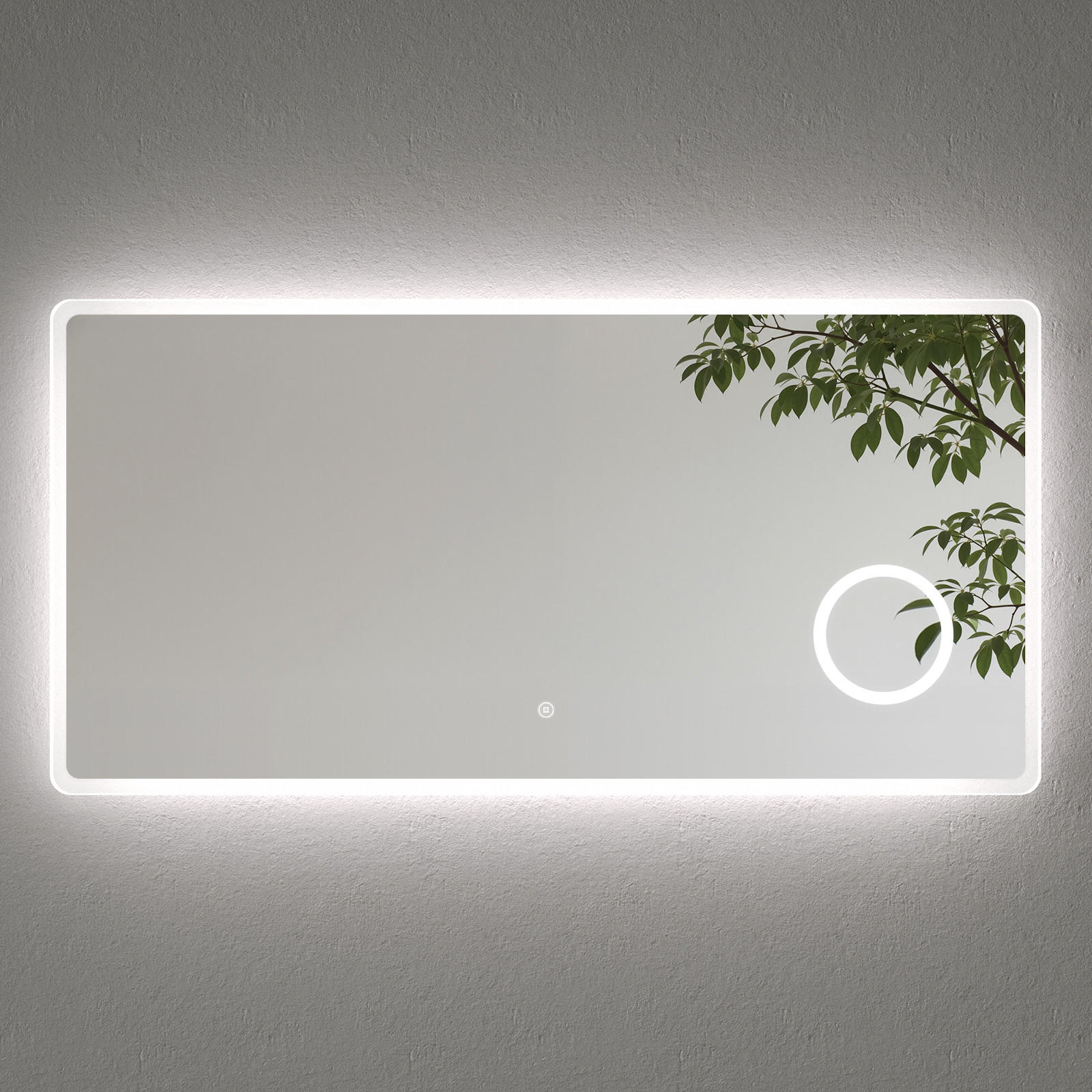 BADSPIEGEL mit Beleuchtung mit Integriertem Schminkspiegel 120/60 cm - Weiß, Glas (60/3.5/120cm) - EMKE