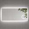 BADSPIEGEL mit Beleuchtung mit Integriertem Schminkspiegel 120/60 cm - Weiß, Glas (60/3.5/120cm) - EMKE