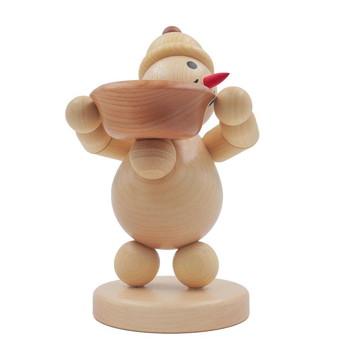 HOLZFIGUR Schneemann Junior Lichthalter rechts16 cm - Multicolor, Holz (10/1/0.1cm)