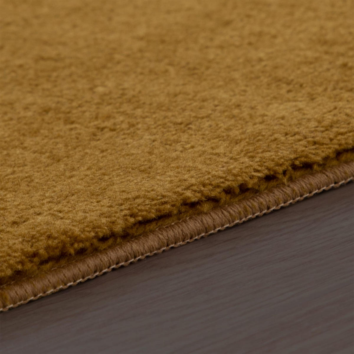 TEPPICH Kurzflor waschbar Unifarben Wohnzimmer schmutzabweisend Senf Rechteckig 120x170 - Gelb, Textil (120/170cm) - KADIMA DESIGN