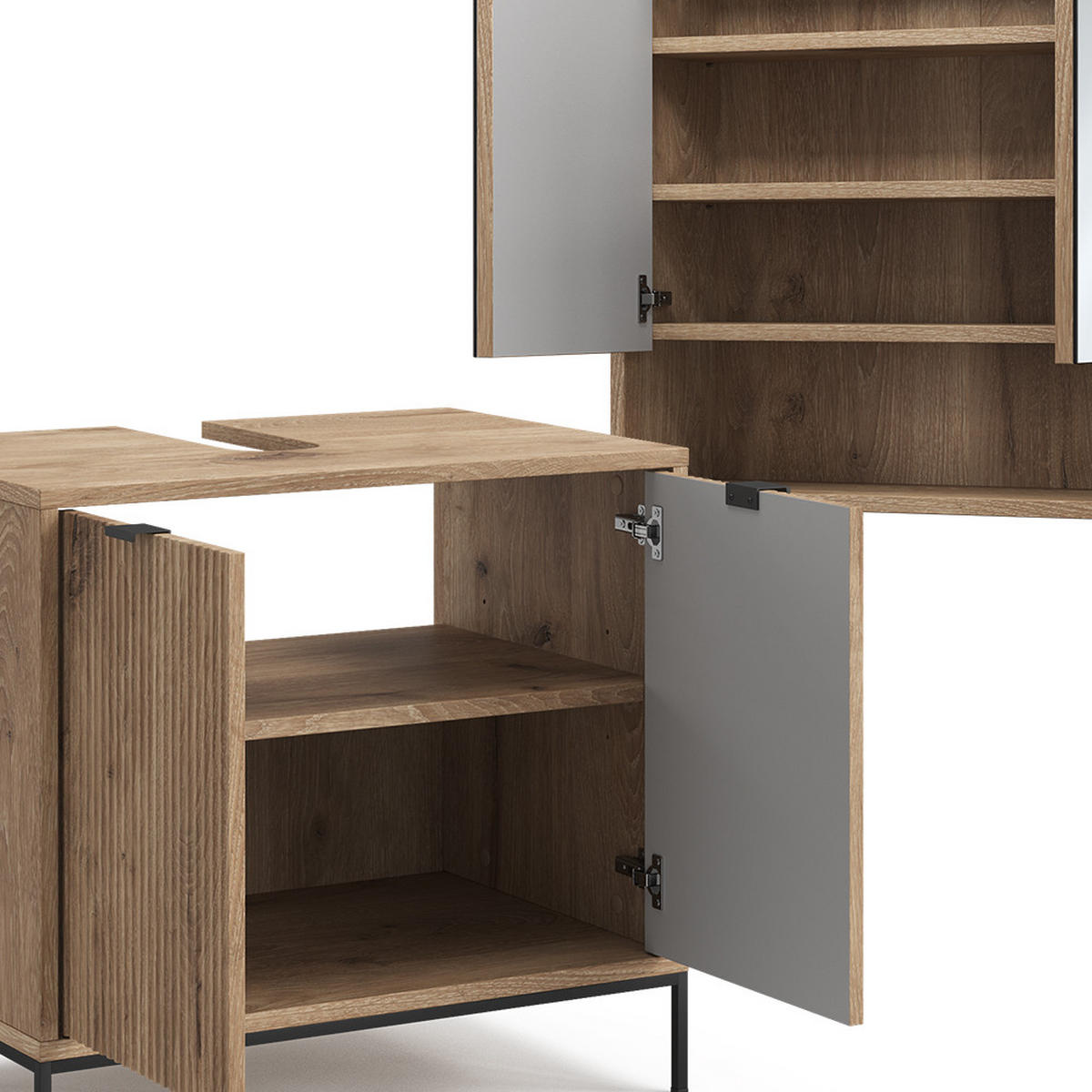 BADMÖBEL-SET Eliza Viking Oak 2 Teile - Eichefarben, Holzwerkstoff (70/63/45cm) - Vicco