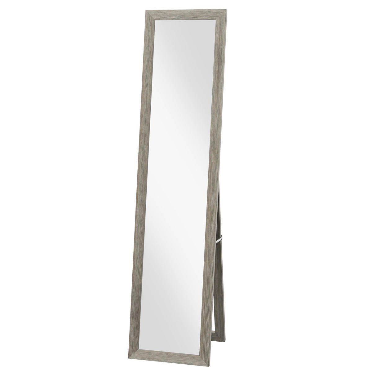 STANDSPIEGEL DE-17947 mit Holzrahmen, wandmontierbar oder stehend Grau - Grau, Holzwerkstoff (37/157/3.8cm) - ComfortXL