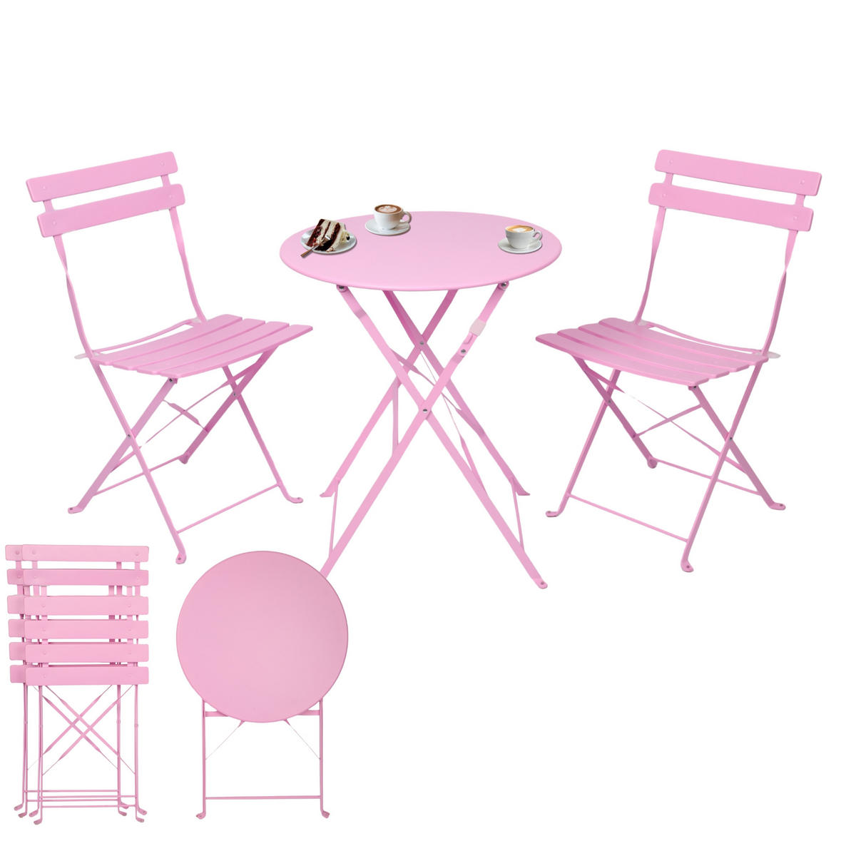 BISTRO SET Rosa - Rosa, Metall - Albatros