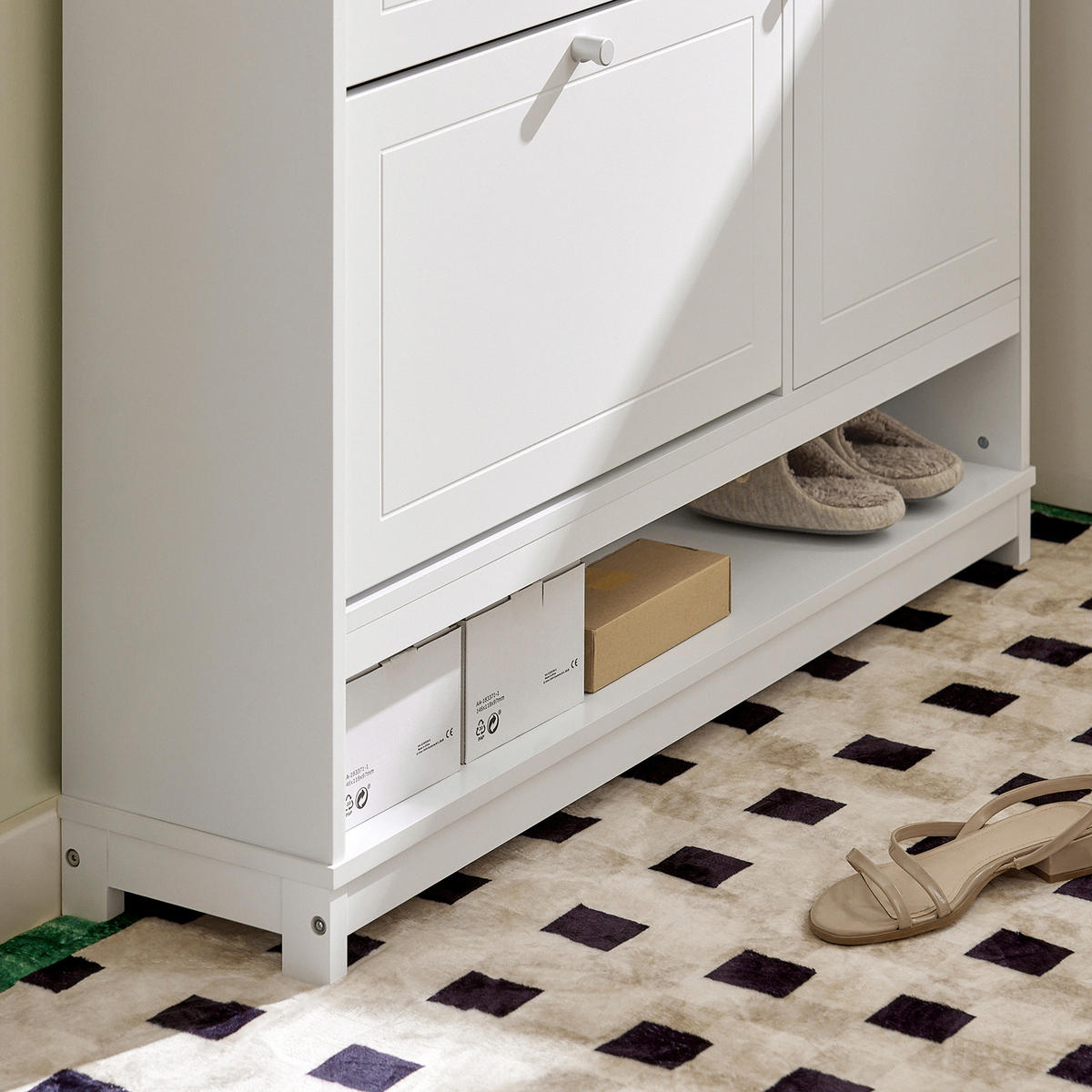 SCHUHSCHRANK Weiß - Weiß, Holz/Holzwerkstoff (102/96/24cm) - SoBuy