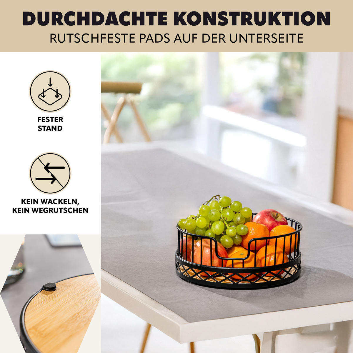 OBSTKORB, schwarz - Schwarz, Metall (9.5cm) - bremermann