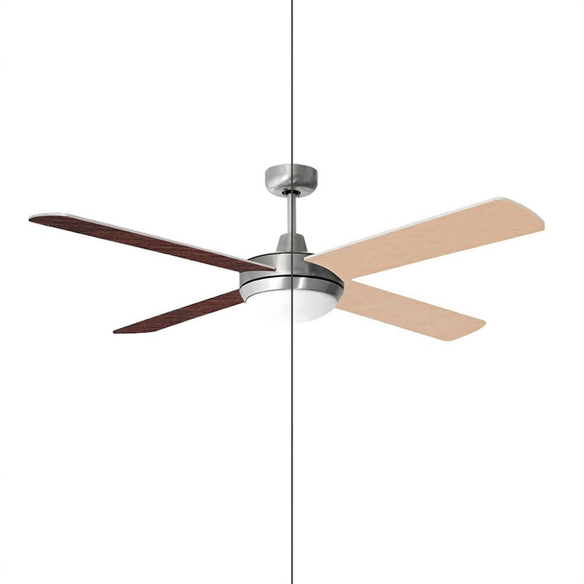 LED DECKENLEUCHTE Ventilator Silber Sperrholz - Silberfarben, Kunststoff (132/132/41cm)