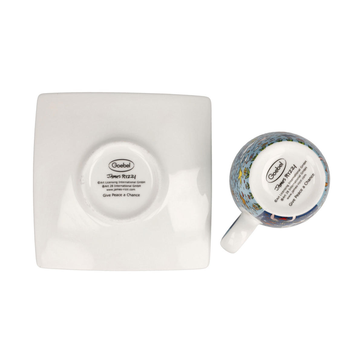 ESPRESSOTASSE James Rizzi - Give Peace a Chance, Fine Bone China, Bunt, 0.1 L - Multicolor, Keramik (0.1L) - Goebel