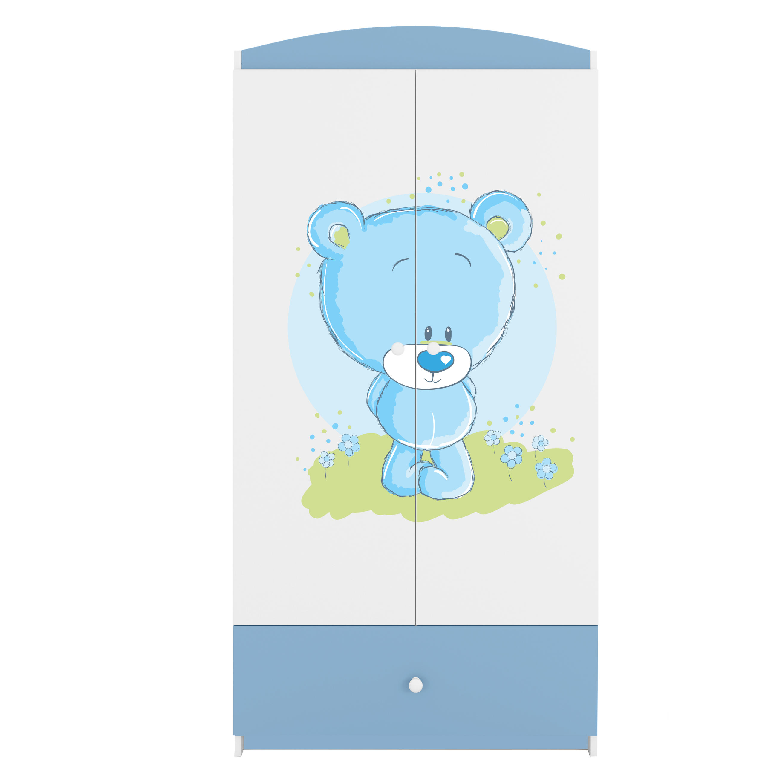 KINDERKLEIDERSCHRANK Blaubär - Blau, Holzwerkstoff (90/175/52cm) - RAUMHIRSCH FURNITURE