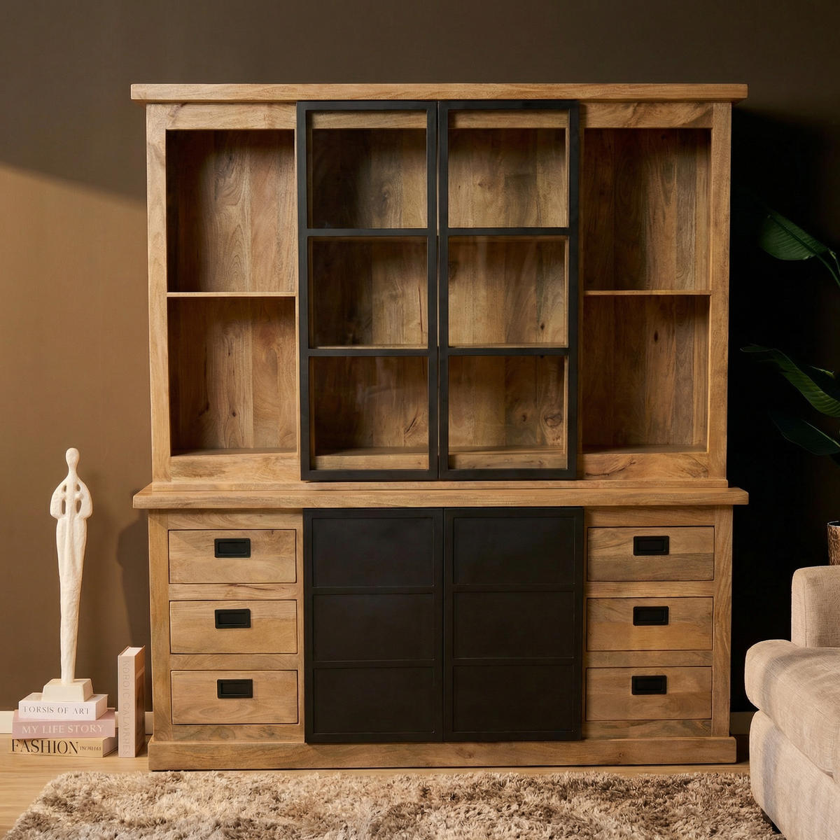 VITRINE Noa Braun 45/200/220 cm - Braun, Holz (200/220/45cm) - Starfurn