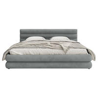POLSTERBETT Alegre Grau Samt 160x200 cm - Schwarz/Grau, Kunststoff/Textil (160/200cm) - Selsey