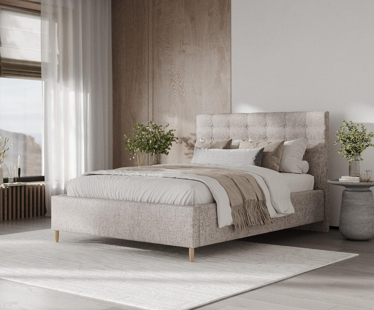 POLSTERBETT Soma 160/200 cm Beige im Neve Stoff - Beige/Naturfarben, Holz/Holzwerkstoff (160/200cm) - AltaBeds