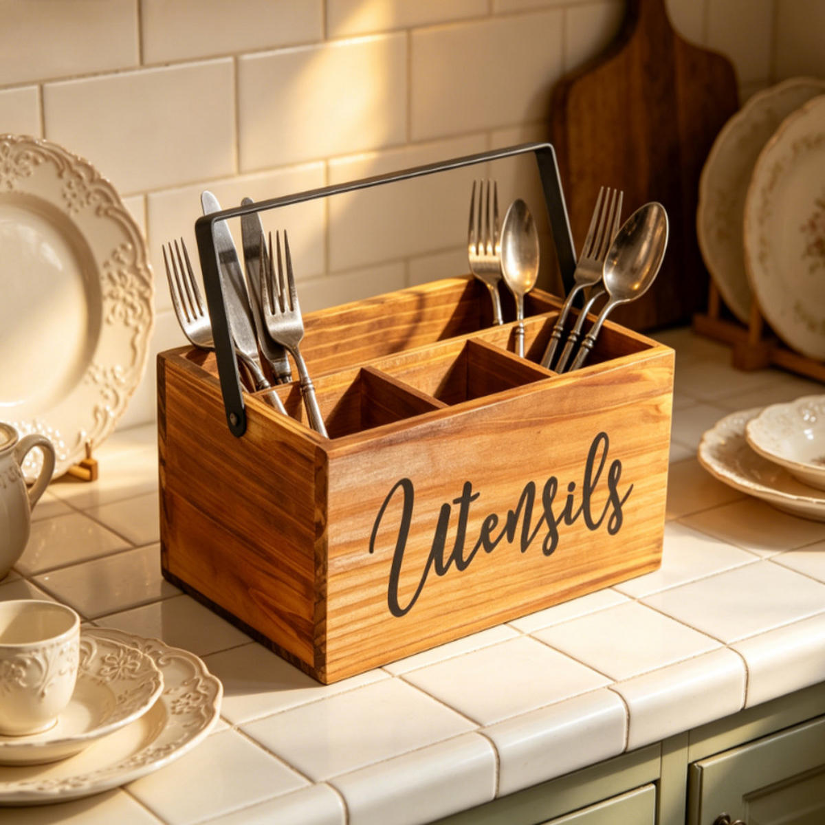 BESTECKAUFBEWAHRUNGSBOX, Bambus, Braun, 22 x 15 x 11 cm - Braun, Holz (15/11/22cm) - Authentics