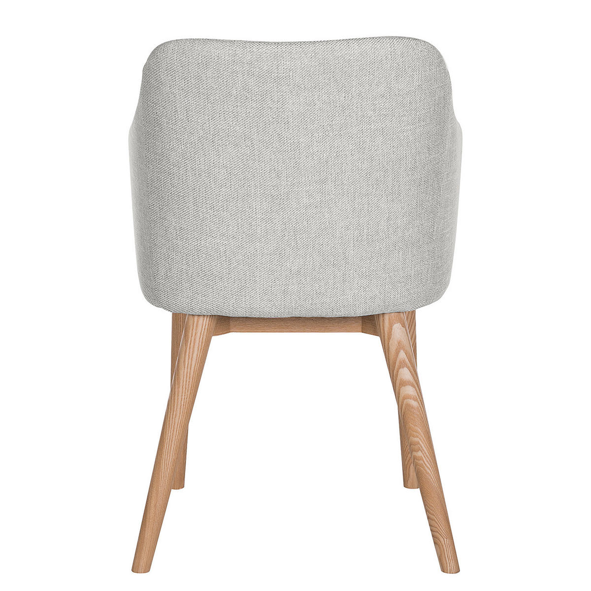 ARMLEHNENSTUHL - Webstoff / Esche massiv - Hellgrau, Textil (54/79/60cm) - home24