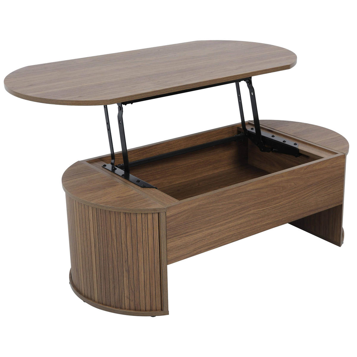 COUCHTISCH, dunkles Holzeffekt - Braun, Holz (120/60/41cm) - Oviala