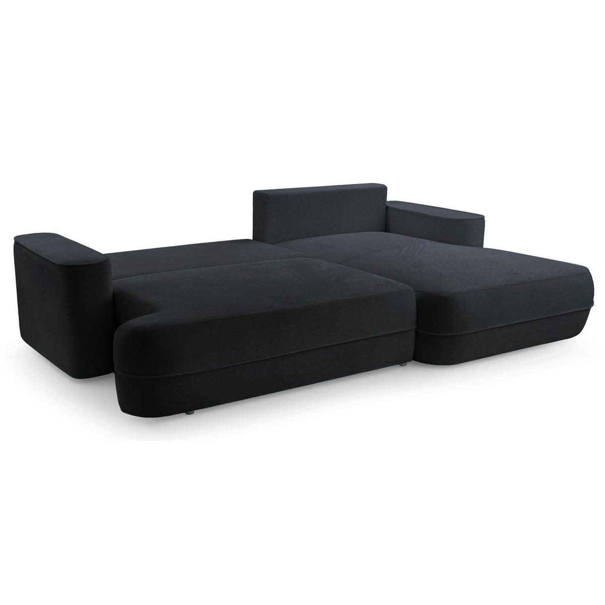 ECKSOFA Fuerro Schwarz Strukturstoff - Schwarz, Kunststoff/Textil (168/260cm) - Selsey