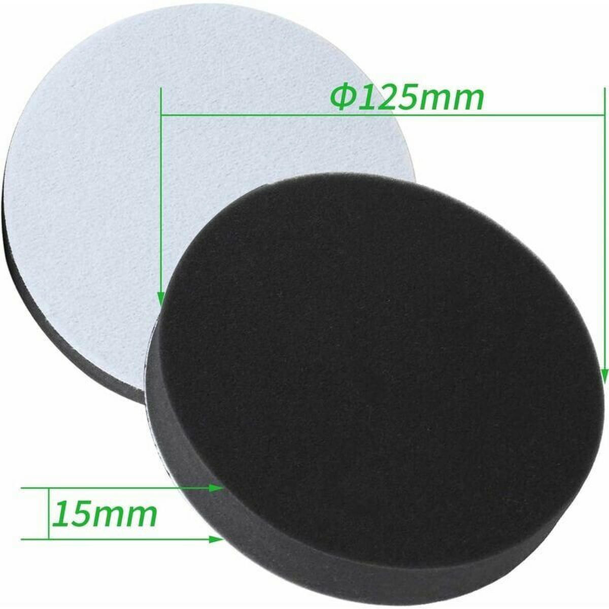 POLIERPAD – 125 mm – Enthält 4 Polierschwämme und ein Polierpad – Geeignet für Poliermaschinen und Schleifmaschinen - Multicolor, Metall (1/1/1cm) - DCA