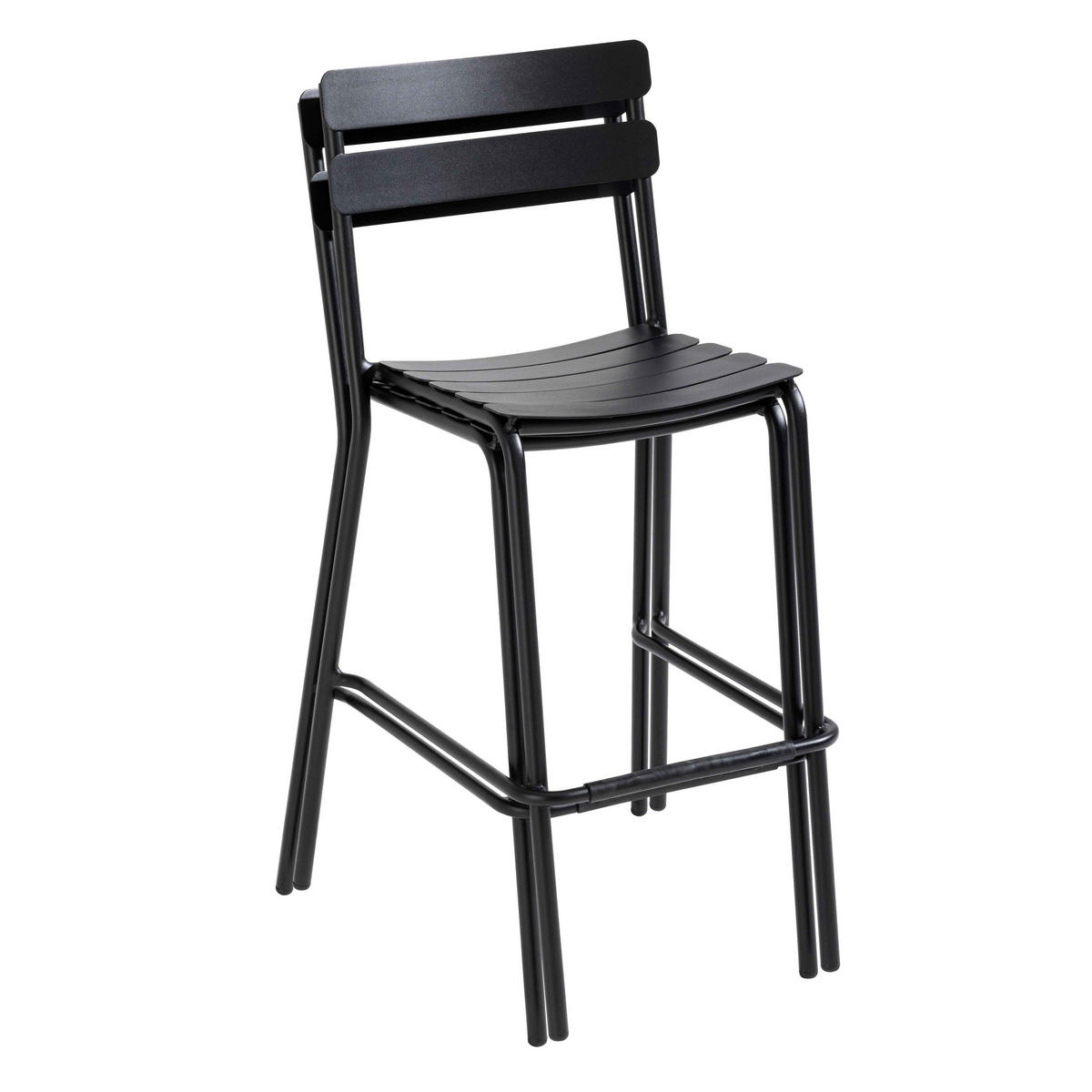 OUTDOOR-BARSET 3-tlg., Schwarz - Schwarz, Metall - Oviala
