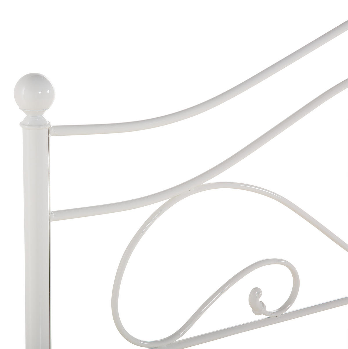 METALLBETT 160/200 cm Weiß Lyra - Weiß, Metall (160/200cm) - Beliani