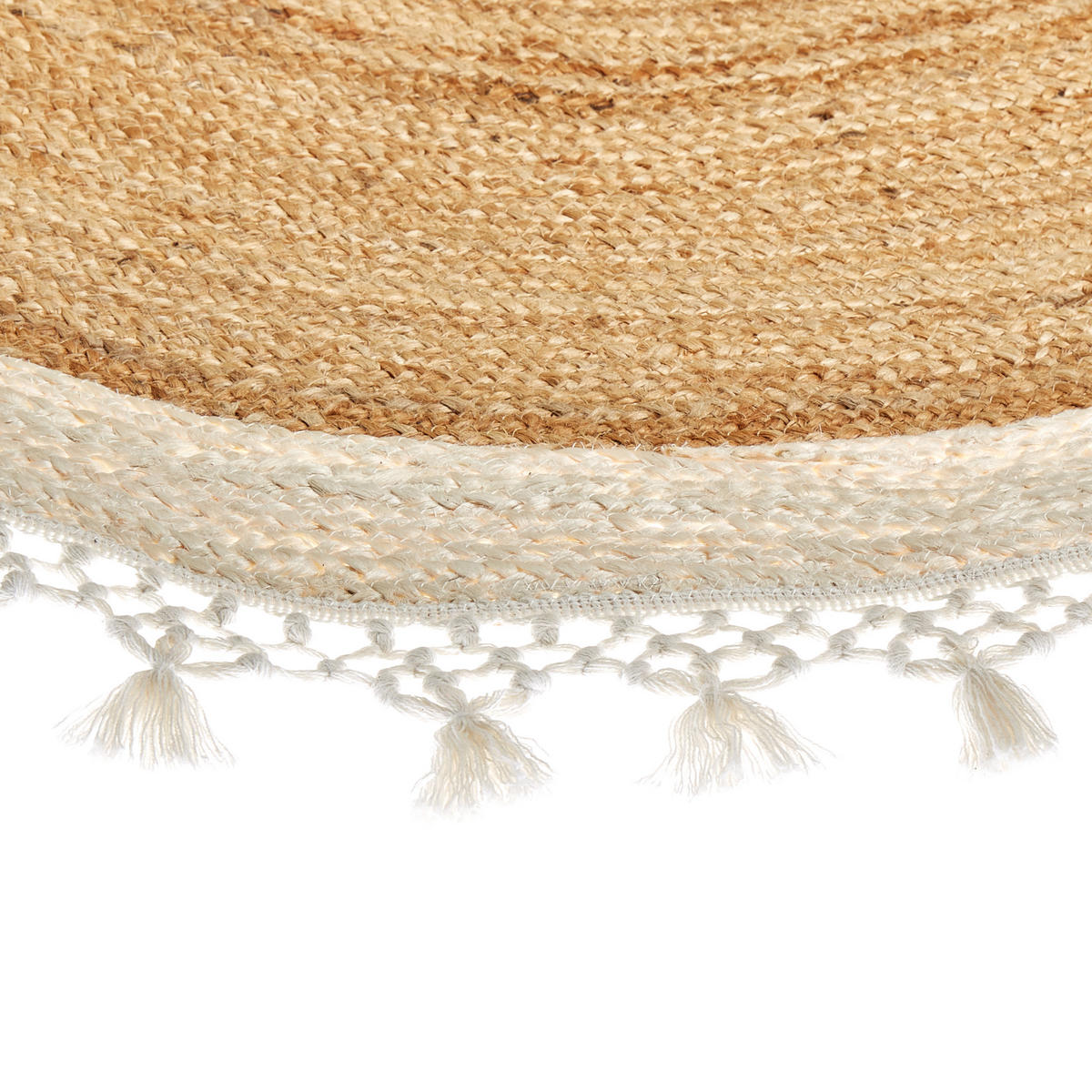 TEPPICH Marts geflochten 140/140 - Beige, Naturmaterialien (140/140cm) - Beliani