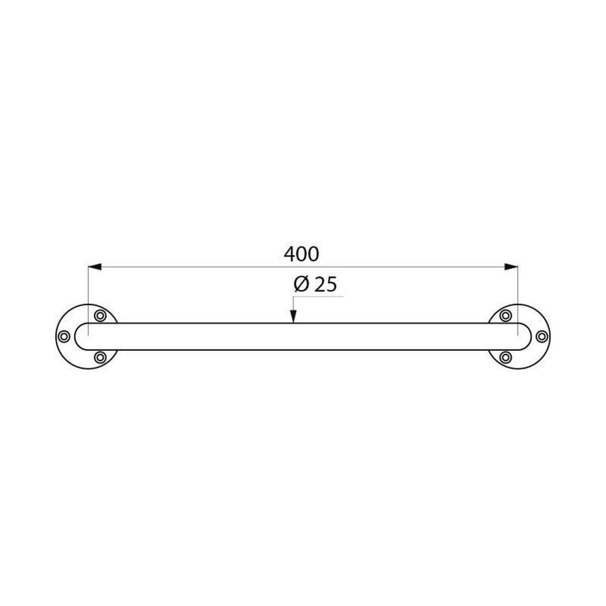 HALTEGRIFF ECO Ø25 mm L400 mm hochglanzpoliert - Chromfarben, Metall (15/8/52cm) - Delabie
